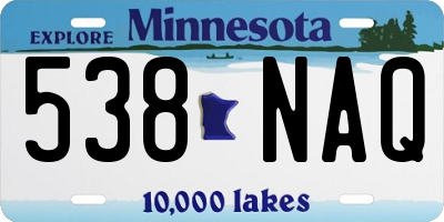 MN license plate 538NAQ