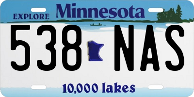 MN license plate 538NAS