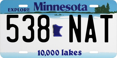 MN license plate 538NAT