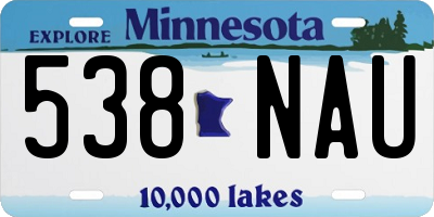 MN license plate 538NAU