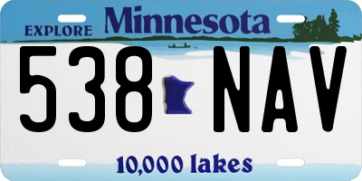 MN license plate 538NAV