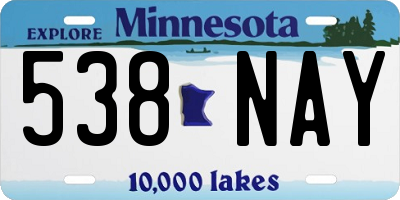 MN license plate 538NAY