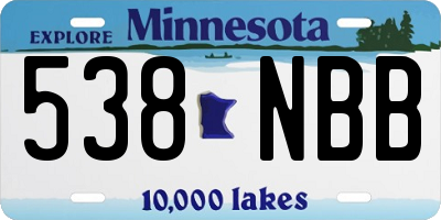 MN license plate 538NBB