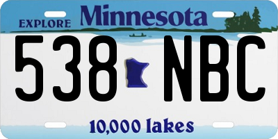 MN license plate 538NBC