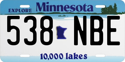 MN license plate 538NBE