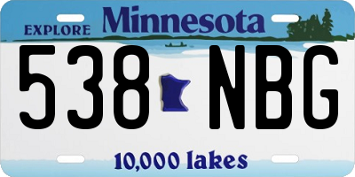 MN license plate 538NBG