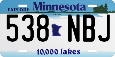 MN license plate 538NBJ