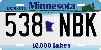 MN license plate 538NBK