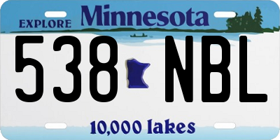 MN license plate 538NBL