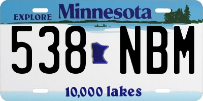 MN license plate 538NBM