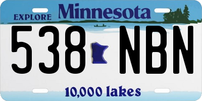MN license plate 538NBN