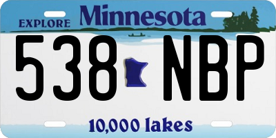 MN license plate 538NBP