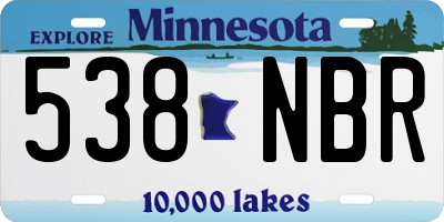 MN license plate 538NBR