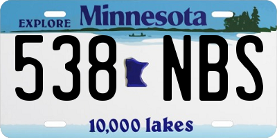 MN license plate 538NBS