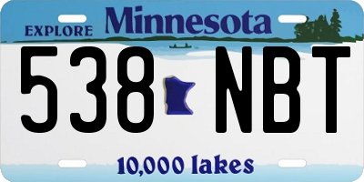 MN license plate 538NBT