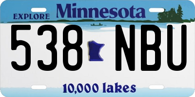 MN license plate 538NBU