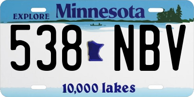 MN license plate 538NBV
