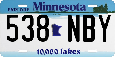 MN license plate 538NBY