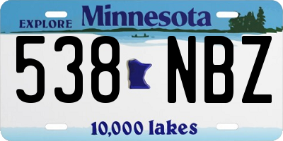 MN license plate 538NBZ