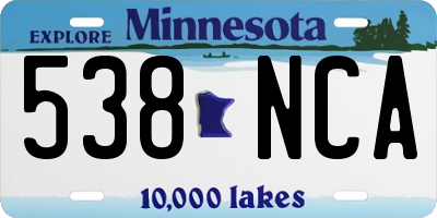 MN license plate 538NCA