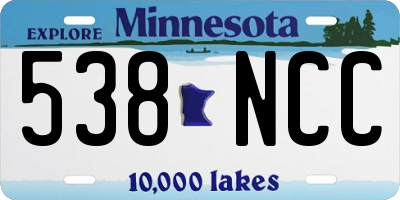 MN license plate 538NCC