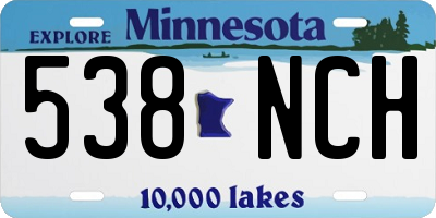 MN license plate 538NCH