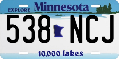MN license plate 538NCJ