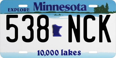 MN license plate 538NCK