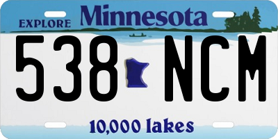 MN license plate 538NCM
