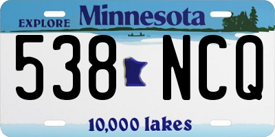 MN license plate 538NCQ