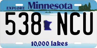 MN license plate 538NCU