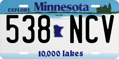MN license plate 538NCV