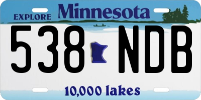 MN license plate 538NDB
