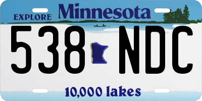 MN license plate 538NDC