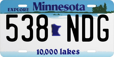 MN license plate 538NDG