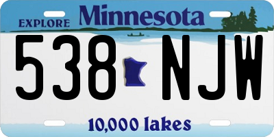 MN license plate 538NJW