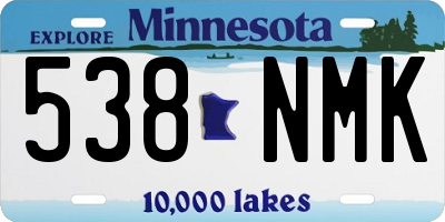MN license plate 538NMK