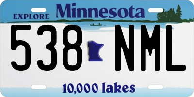 MN license plate 538NML