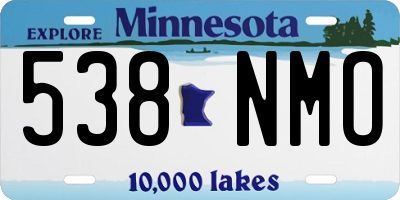 MN license plate 538NMO