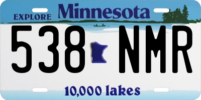 MN license plate 538NMR