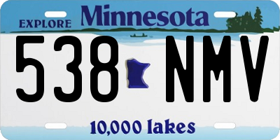 MN license plate 538NMV