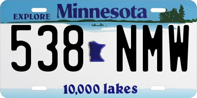 MN license plate 538NMW
