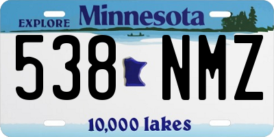 MN license plate 538NMZ