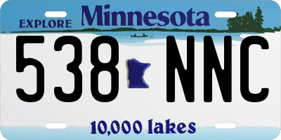 MN license plate 538NNC
