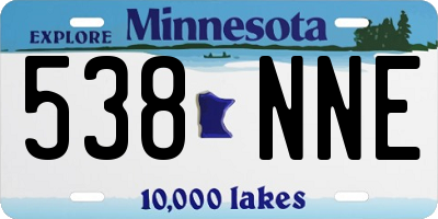MN license plate 538NNE