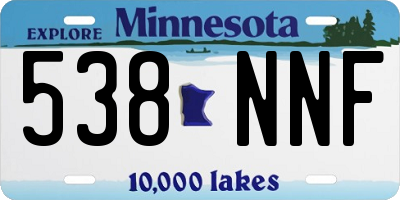 MN license plate 538NNF