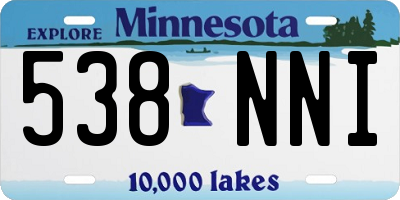 MN license plate 538NNI
