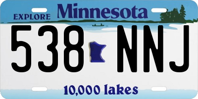 MN license plate 538NNJ