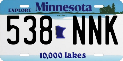 MN license plate 538NNK