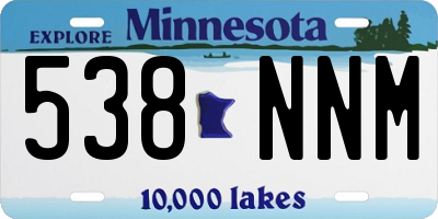 MN license plate 538NNM